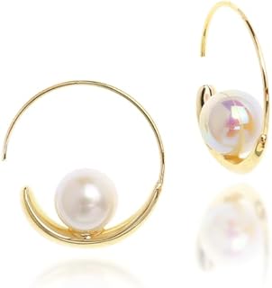 Sonateomber Teardrop Hoop Earrings - Women's Stainless Steel & Cubic Zirconia French Wire Back Hoops - Ideal Fashion Jewelry Gift