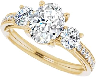 2.5 CT Oval Cut Moissanite Ring Solitaire Wedding Ring Set for Women Moissanite Promise Gifts for Her Engagement Ring Vintage