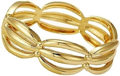 Gold Cuff Bangle Bracelets for Women 18K Gold Plated Wide Wire Chunky Cuff Bracelets Hammered Irregular Wrist Cuff Wrap Bracelet