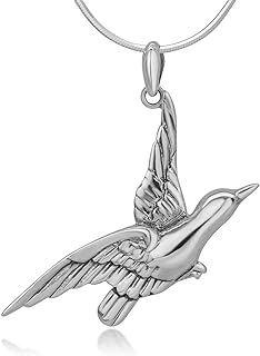 925 Sterling Silver Dove Pendant Necklace with Spring Ring Clasp and Snake Chain for Women - Dove-Shaped Freedom Charm