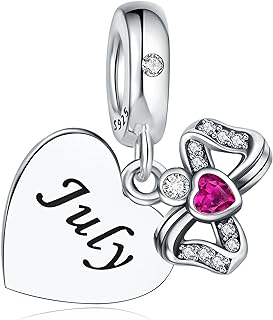 Sterling Silver Clasp, Mother's Birthstone Charm Bracelet, Cubic Zirconia Gems, Perfect for Wife or Daughter- Pandora Compatible