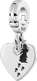 Animal Footprints Always in My Heart Heart Open Clasp Clip On Pendant 925 Sterling Silver Charm For Pandora & Other Charm Bracelets/Necklaces