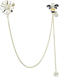 Daffodil Brooch with Pin Clasp and Cubic Zirconia for Men and Women in Unique Honey Bee and Daisy Design
