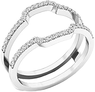 Dazzlingrock Collection Cubic Zirconia Wedding Band Enhancer Guard Ring for Women (0.25 ctw, Color White, Clarity Clean) in 925 Sterling Silver
