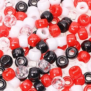 Penta Angel Women's Multicolored Bead Bracelet Craft Set in Plastic with Loose Spacer Design featuring Red, White, Black, Clear Colors for Braiding and Jewelry Making