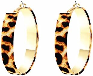Screw Back Leopard Print Hoop Earrings with Zinc Alloy for Women: Bold Personality Animal Jewelry