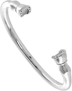 Women's Sterling Silver Horse Hooves Cuff Bracelet - Solid Heavy Duty Design with Polished Finish - Perfectly Fits 7 Inch Wrists