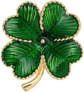 Charming Alloy Pin-Clasp Four Leaf Clover Brooch Set Ideal for Men and Women, Perfect St. Patrick's Day Accessory or Unique Gift