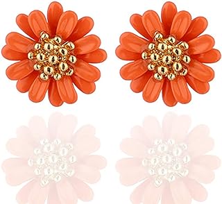 Alloy Sunflower Daisy Stud Earrings for Stylish Women - Hypoallergenic, Bohemian Inspired Design