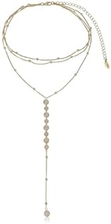 Ettika Lariat Necklace For Women. Y Necklace For Women. Bali Dreams Three Row Lariat Necklace. 18k Gold Plated Crystal Chain