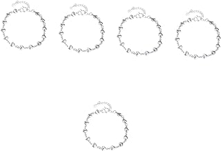 Copper Clasp Chrome Hearts Charm Bracelet with Silver Link Chain and Pearl Gem for Ladies and Girls - Heart Shape Design