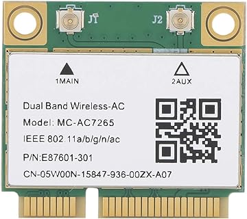 Sutinna Carte réseau PCI-E pour Ordinateur Portable et Desktop avec Adaptateur Bluetooth 4.2, WiFi Dual-Band 2.4/5G, et Puce 7265AC. Idéal pour Haut Débit 1200 Mbps