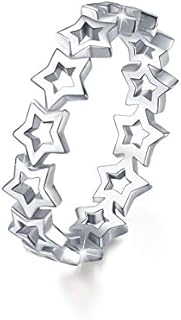 925 Sterling Silver Star Engagement Ring for Women, Stackable Design, Hypoallergenic - Perfect Valentine's Gift