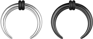 ZS 2Pcs Pincher Tapers Septum Rings, 2G 4G 6G 8G 10G 14G 16G Buffalo Horseshoe Stretcher Expander Piercing for Stretching Pierced Nose Ear Gauge for Women Men