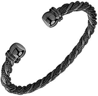 555Jewelry Adjustable Twisted Wire Cable Open Cuff Bangle Bracelet for Women & Girls