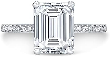 Siyaa Gems 3 CT Emerald Infinity Accent Engagement Ring Wedding Eternity Band Vintage Solitaire Silver Jewelry Halo-Setting Anniversary Praise Ring Gift