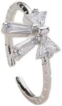 Dazzling 14k Gold Bow Knot Engagement Ring, White Cubic Zirconia, Satin Finish, Adjustable Fit, Elegant Promise/ Wedding Band for Women & Girls