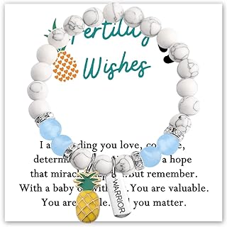 MYOSPARK IVF Fertility Wish Gift IVF Infertility Warrior Pineapple Bracelet IVF Encouragement Gifts for Women