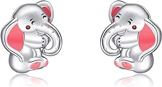 Chic Elephant Stud Earrings with Push Back Finding in Hypoallergenic Sterling Silver for Nature-Inspired Women