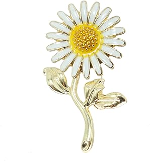 Enamel Daisy Flowr Brooch Pin,Cute Sun Flower Suit Lapel Pin Plant Gladdon Flower Coat Pin Clothes Accessories Wedding Party Jewelry for Women Girl
