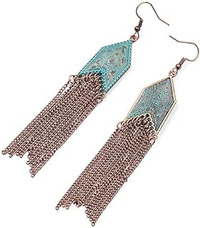 Bohemian Bronze Drop Earrings with French Wire Back Finding for Women/Teardrop Design