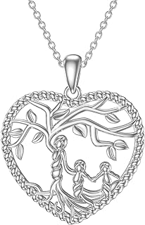 Tree of Life Necklace for Mum 925 Sterling Silver Mother Daughter Heart Pendant Tree Necklaces Mothers Day Gifts Gifts for Women Girls Wife Birthday