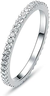 THREE MAN 0.55 CT Eternity Ring Wedding Band NSCD Simulated Diamond Infinity Ring for Women