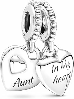 925 Sterling Silver Aunt and Niece Heart Charms Bracelet from China with Dangle Pendant Design