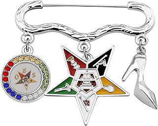 Stainless Steel Star Brooch Pin with Secure Clasp for Sorority Sisters – Celebratory OES Order of the Eastern Star Design