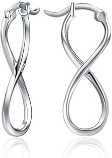 Infinity earrings 925 Sterling Silver Infinity Hoop Earrings Figure 8 Twisted Earrings for Women Jewelry