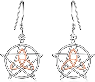 Pentagram Earrings 925 Sterling Silver Witchy Earrings Pentacle Celtic Earrings Witchy Jewelry for Women Girls