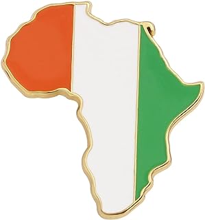 Butterfly Clasp African Map and Flags Brooch, Alloy Lapel Pins for Men and Women, Versatile Backpack or Clothing Accessory