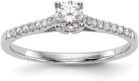 14k White Gold Lab-Grown Diamond Engagement Ring, Classic First Promise Design, Size 7, Eco-friendly Jewelry for Women