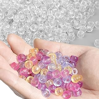 1000-Piece Multi-colored UV Bracelet Beads by GMMA in Acrylic, with Round Pony Bead Design for DIY Jewelry Crafting