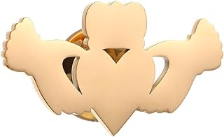 Stainless Steel Mirror Surface Claddagh Pin and Brooch For Women
