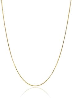 Bling For Your Buck 18K Gold over Sterling Silver .8mm Thin Italian Box Chain Necklace for Women and Men, Sizes 14" - 40"