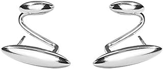 925 Sterling Silver Minimalist Cuff Earrings with Push-Back for Women and Teen Girls by SLUYNZ