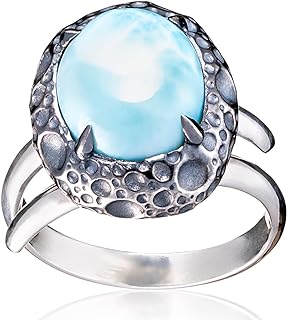 Adjustable Sterling Silver Larimar Stud Earrings in Oval Design by SARKISSIAN for Jewelry Lovers