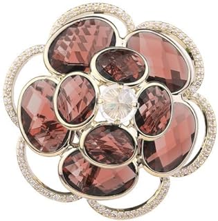Ivory Rose 14K Yellow Gold Brooch with Moissanite Gems - Elegant Camellia Flower Design Pin for Women's Coats & Evening Wear