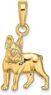 Boston Terrier Dog Charm Bracelet by FJC Finejewelers with 14k Yellow Gold Chain Design, No Gemstone