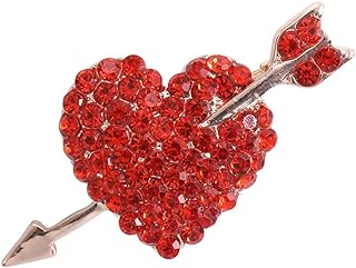 Valentine's Day Gift Brooch Pin Big Love Heart Shape Brooches Cupid's Arrow in Heart Fall in Love Lapel Pin Red Heart Pin for Mother's Day