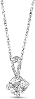 Solitaire Diamond Necklace For Women - Premium Quality 2.0ct D/VVS1 Simulated Diamond - 14k Gold Plated Pendant Necklace - 925 Sterling Silver Necklace - In Rose Gold, White Gold And Yellow Gold - Best For Gift Loved One