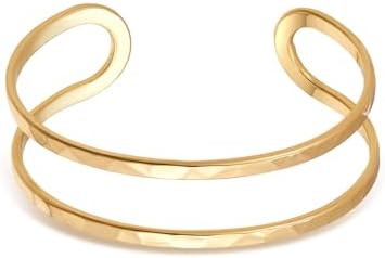 Gold Silver Cuff-Bracelets for Women Hollow Wide Open Bangle Bracelets
