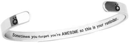 Personalized Stainless Steel Cuff Bracelet with Lobster Claw Clasp and Box Chain for Women - Inspirational Design