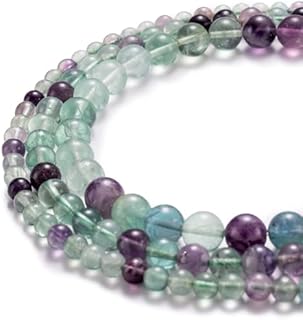 45pcs 8mm Natural Fluorite Crystal Beads Round Loose Gemstone Beads for Jewelry Making DIY Bracelet Necklace