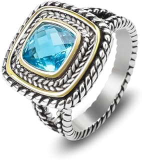 Designer Inspired Two Tone Statement Rings for Women 18K Gold Plated Fashion Brand Engagement Wedding Ring