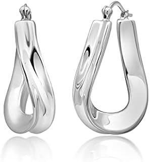 Sterling Silver Lightweight Click Top Hoop Earrings in Various Styles