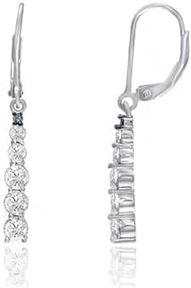 ANGEL SALES 2.00 Ctw Round Cut Diamond Solitaire Drop Earrings For Girls & Women's 14K White Gold Finish