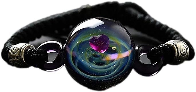 Universe Planets Glass Bead Bangles & Bracelets Galaxy Jewelry Galaxy Solar System Bracelet for Women Christmas 6