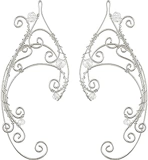 FRESHME Sliver Elf Ear Cuffs, Fairy Non Piercing Earrings